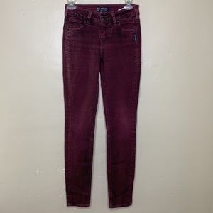 SILVER Jeans Burgundy AIKO Skinny Medium Rise 5 Pocket Denim 26